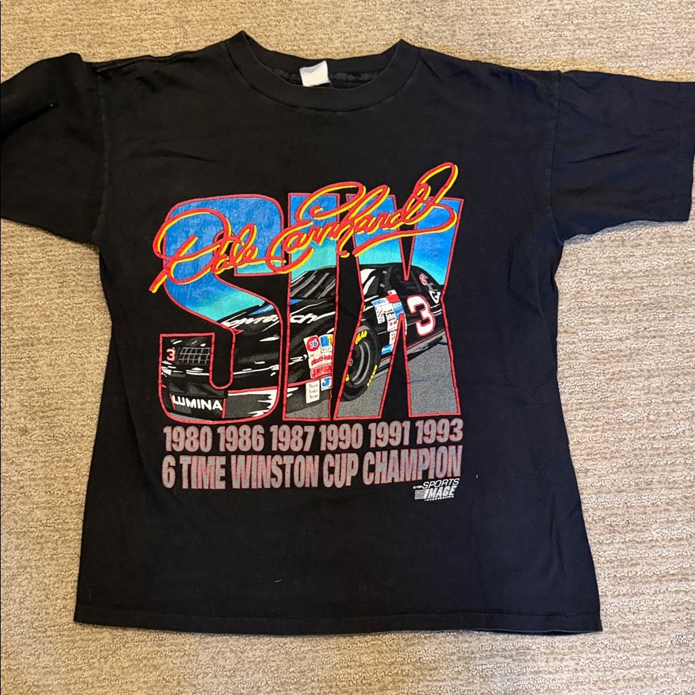 Dale Earnhardt Black Men's Racing Graphic Tee - Vintage Style size men’s large